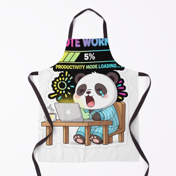 Item preview, Funny Remote Work Panda – Productivity Mode Loading 5% Sticker | Cute Work From Home Humor Design designed and sold by snaperos.