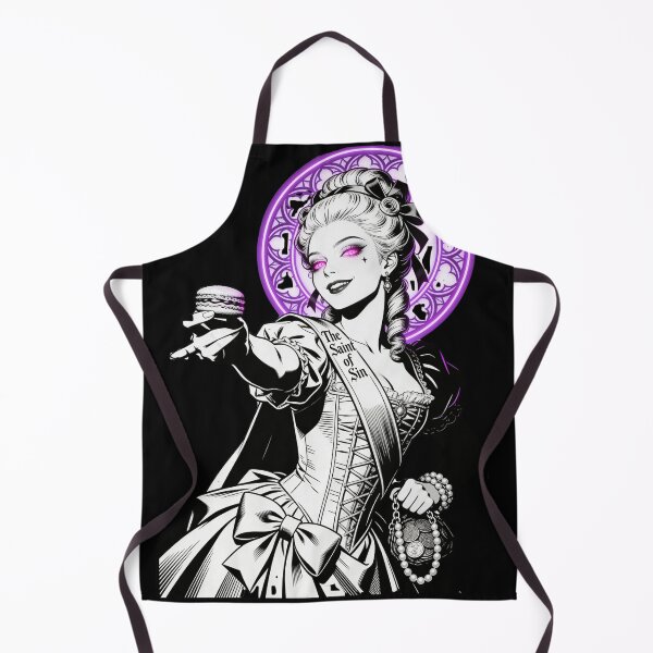 Item preview, gothic saint saint of sin rococo queen greed deception sweet poison neon halo hot pink eyes electric purple halo engraving designed and sold by DarkMedieval.