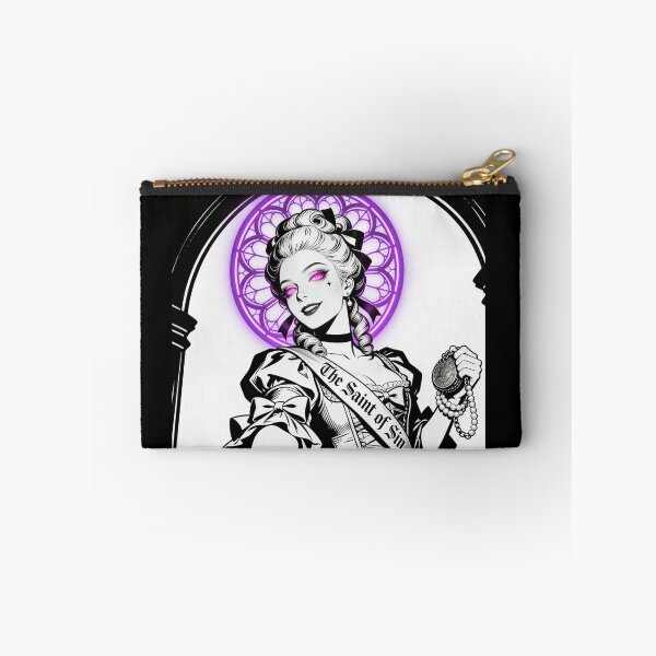 Item preview, gothic saint saint of sin rococo queen greed deception sweet poison neon halo hot pink eyes electric purple halo engraving designed and sold by DarkMedieval.