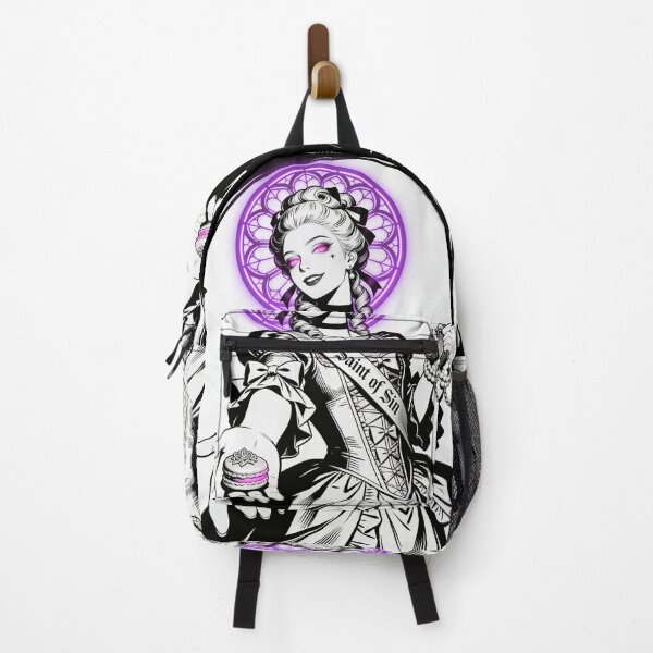 Item preview, gothic saint saint of sin rococo queen greed deception sweet poison neon halo hot pink eyes electric purple halo engraving designed and sold by DarkMedieval.