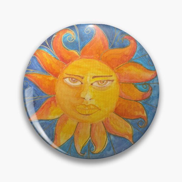Item preview, Celestial Sun Face – Watercolor Sunshine with Swirls and Blue Sky designed and sold by Artondra Hall.
