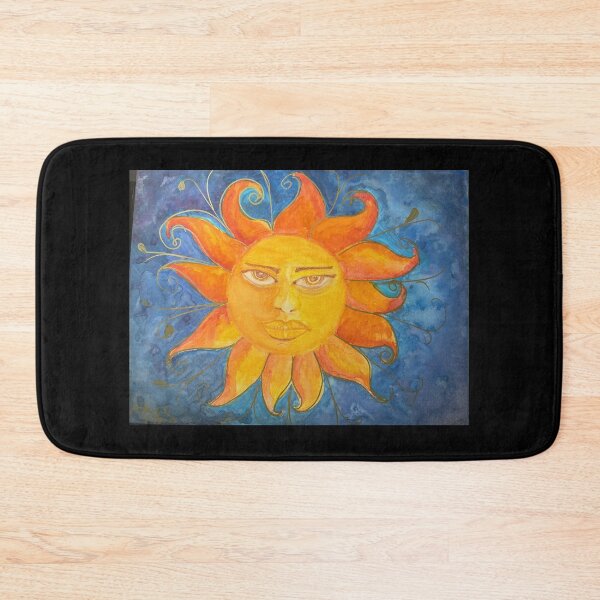 Item preview, Celestial Sun Face – Watercolor Sunshine with Swirls and Blue Sky designed and sold by Artondra Hall.