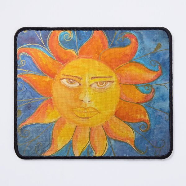 Item preview, Celestial Sun Face – Watercolor Sunshine with Swirls and Blue Sky designed and sold by Artondra Hall.
