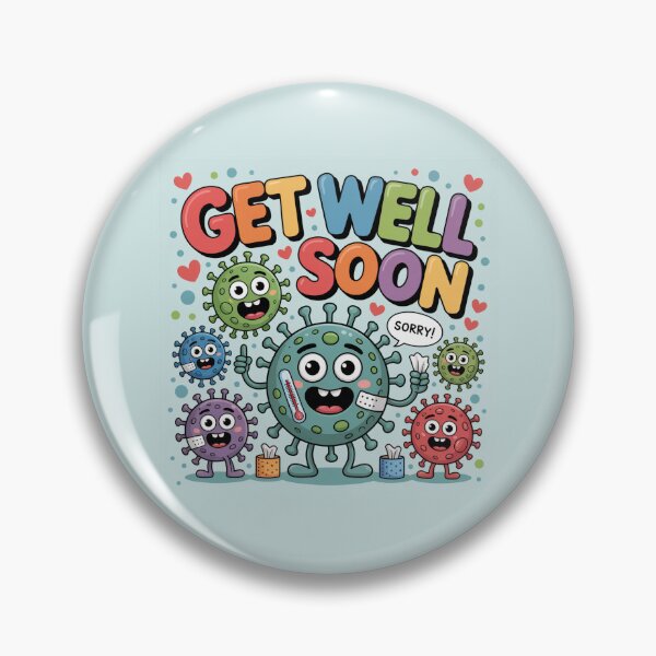 Item preview, Cute Apologetic Viruses Get Well Soon - Funny Cartoon Recovery Cheer designed and sold by Midnight Veil Designs.