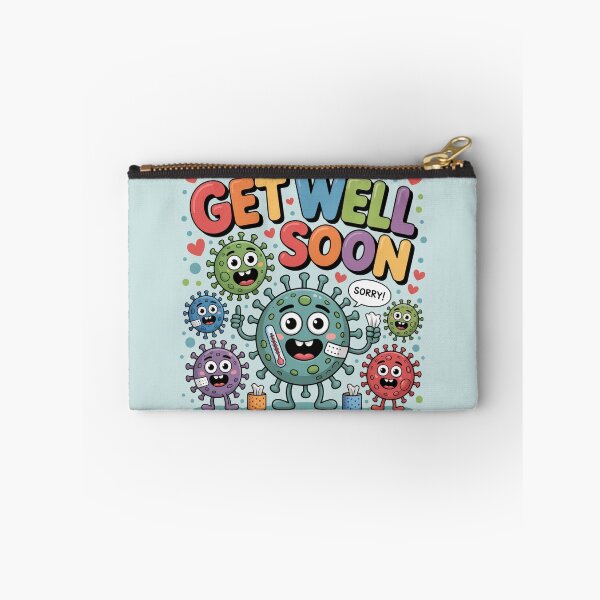 Item preview, Cute Apologetic Viruses Get Well Soon - Funny Cartoon Recovery Cheer designed and sold by Midnight Veil Designs.