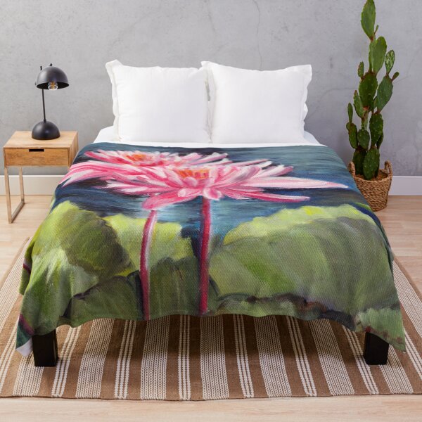 Item preview, Dreaming Lilies – Pink Buds on Deep Water designed and sold by JurateArt-DK.