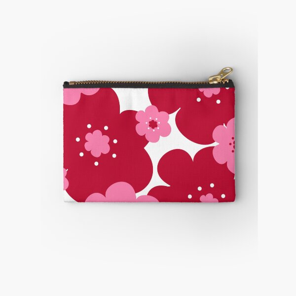 Item preview, 60's 70's Retro Scandinavian Style Flowers in Red and Pink on White designed and sold by MellowCat.