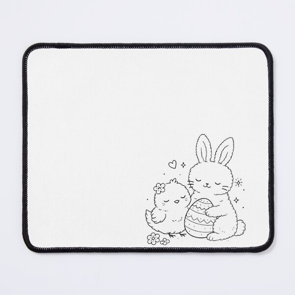 Item preview, Fluffy Easter Bunny and Chick – Minimalist Line Art Spring Sticker designed and sold by mibrand.