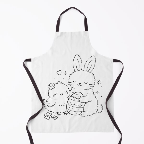 Item preview, Fluffy Easter Bunny and Chick – Minimalist Line Art Spring Sticker designed and sold by mibrand.
