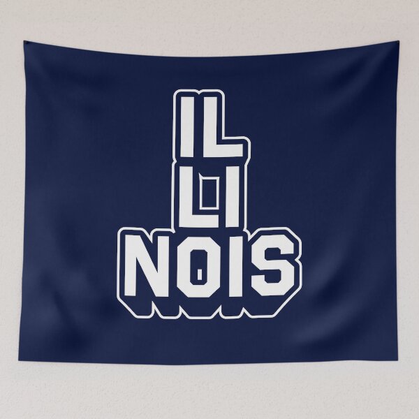 Item preview, Illinois Retro Varsity - Hometown Pride & Streetwear Block Typography designed and sold by MZS Studio.