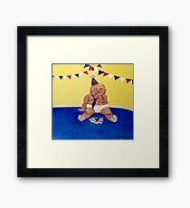 Chocolate cake w/ Vanilla Icing Painting Framed Print