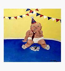 Chocolate cake w/ Vanilla Icing Painting Photographic Print