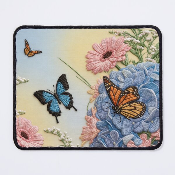 Item preview, Embroideries of Hydrangeas, Gerberas, Chrysanthemums and Butterflies designed and sold by Ciervo Primavera.