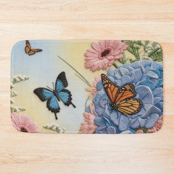 Item preview, Embroideries of Hydrangeas, Gerberas, Chrysanthemums and Butterflies designed and sold by Ciervo Primavera.