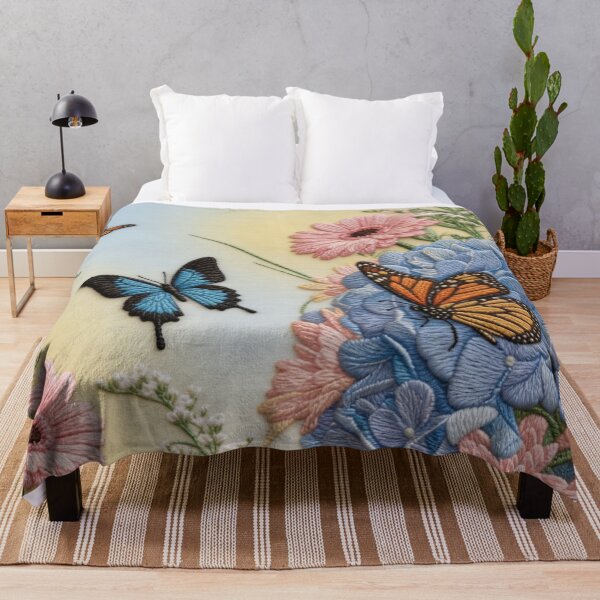 Item preview, Embroideries of Hydrangeas, Gerberas, Chrysanthemums and Butterflies designed and sold by Ciervo Primavera.