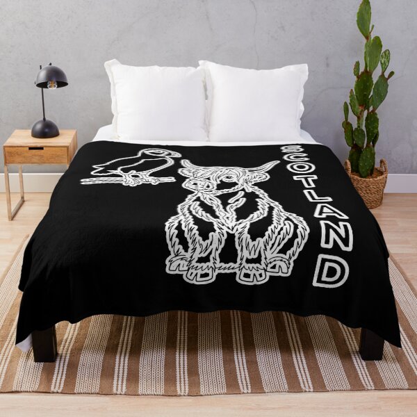 Item preview, Scottish Highland Cow and Puffin Line Art Design designed and sold by Loom on the Loch.