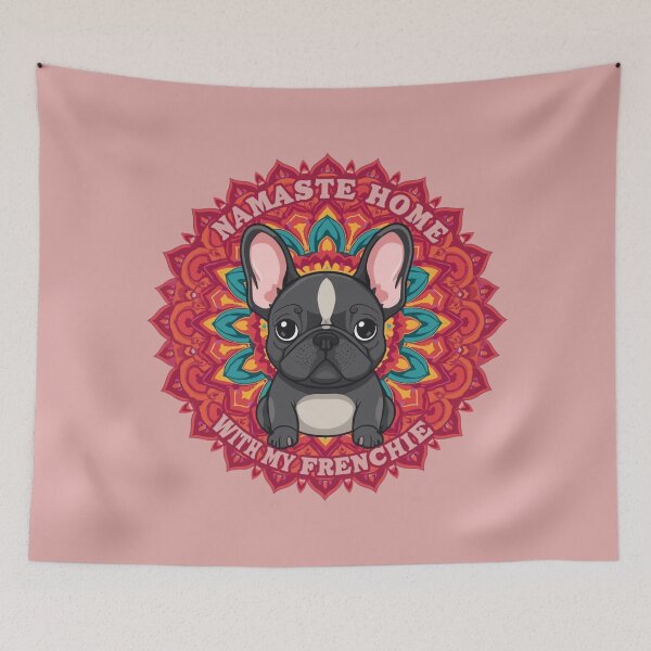 Item preview, Namaste Home With My Frenchie – Colorful French Bulldog Mandala Yoga T-Shirt designed and sold by Lamagift.