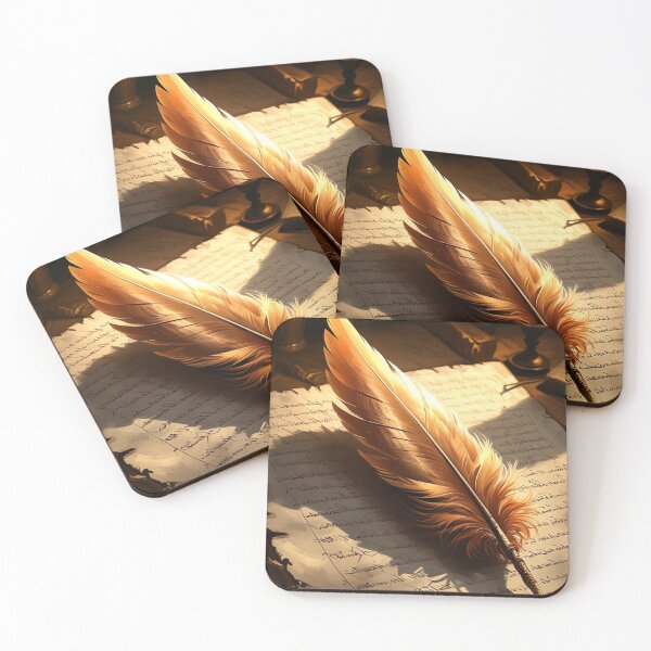 Item preview, Phoenix Feather on Ancient Manuscript – Dark Academia Art Print designed and sold by semenol.