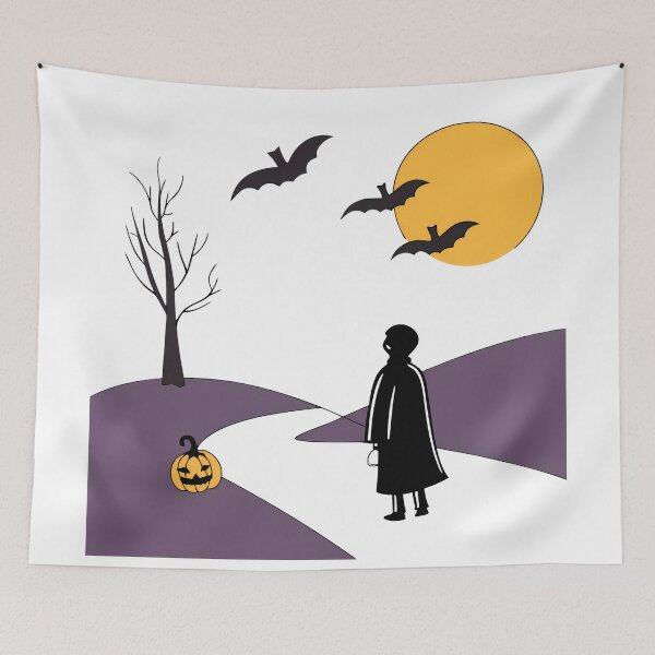Item preview, Autumn Nights Floral Dreams Moon Halloween Tree Landscape designed and sold by ART ATTACK ZONE.