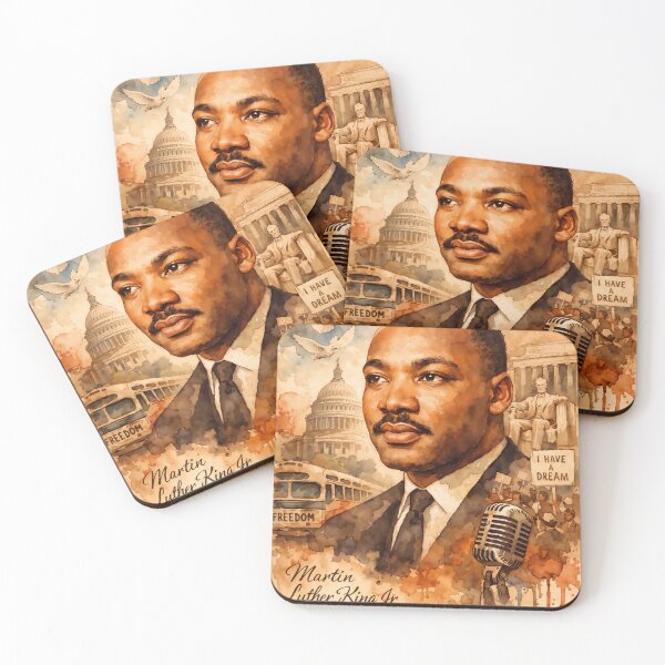 Aperçu de l'œuvre Martin Luther King Jr., légende des droits civiques créée et vendue par Sarcastic designs.