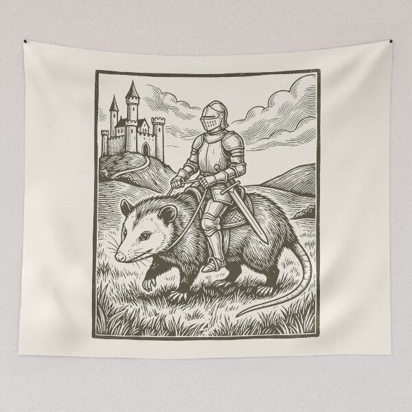 Item preview, Medieval Knight Opossum Rider Vintage Renaissance designed and sold by Y-Vibes.