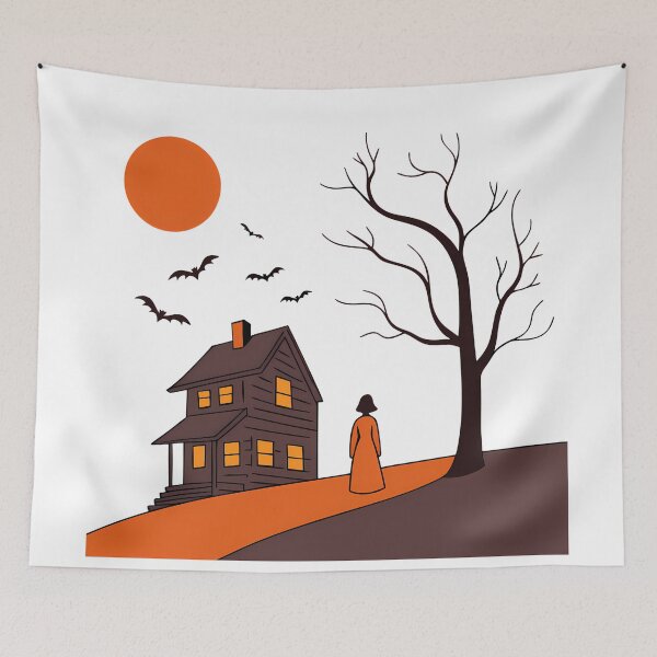 Item preview, Pumpkins Nights Floral Dreams Moon Halloween Tree Landscape designed and sold by ART ATTACK ZONE.