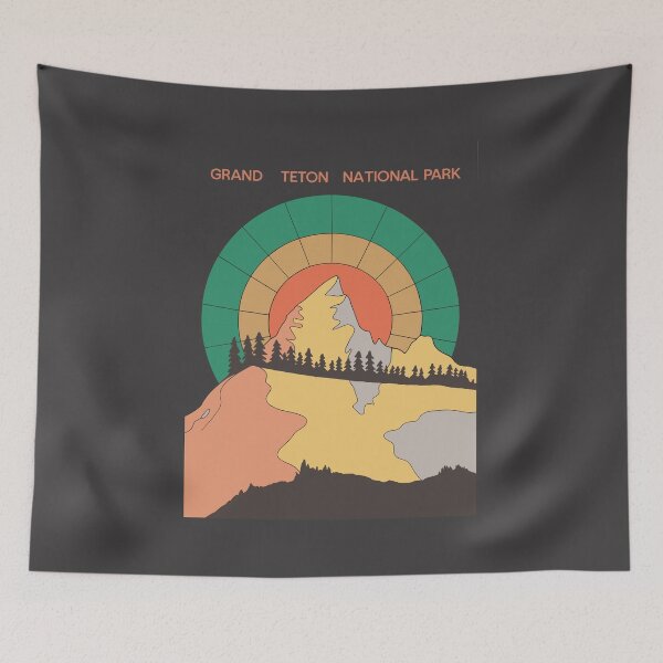 Item preview, Grand Teton National Park – Retro Sunset Mountain Adventure Tee designed and sold by paulo silveira.