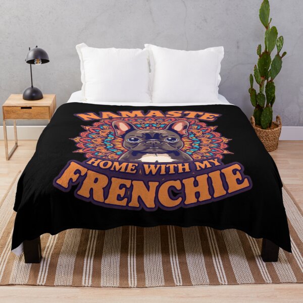 Item preview, Namaste Home With My Frenchie – Colorful French Bulldog Mandala Yoga T-Shirt designed and sold by Lamagift.