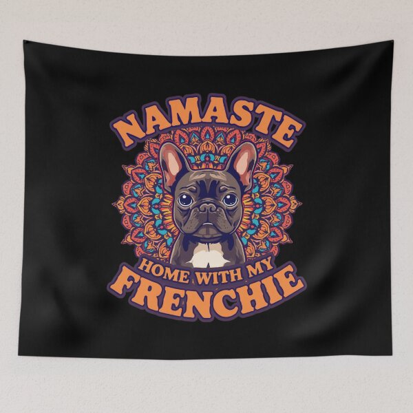 Item preview, Namaste Home With My Frenchie – Colorful French Bulldog Mandala Yoga T-Shirt designed and sold by Lamagift.