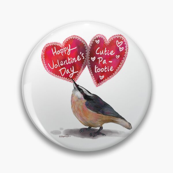 Item preview, Cutie Patootie Nuthatch Valentine designed and sold by Gwynnerohrs.