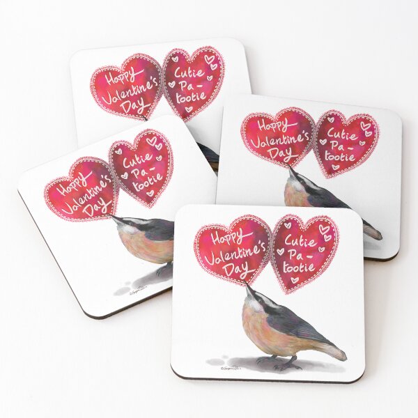 Item preview, Cutie Patootie Nuthatch Valentine designed and sold by Gwynnerohrs.