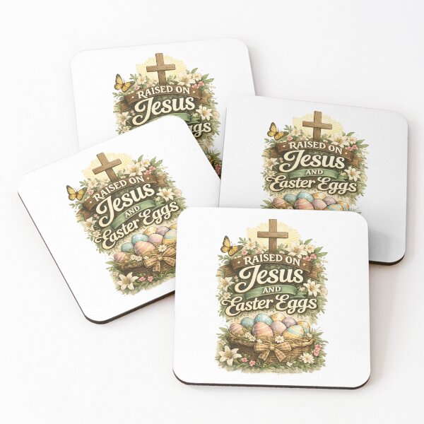 Item preview, Raised on Jesus and Easter Eggs Vintage Religious Cross and Floral Basket designed and sold by Supergrafix07.