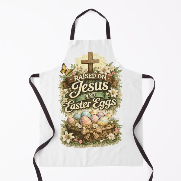 Item preview, Raised on Jesus and Easter Eggs Vintage Religious Cross and Floral Basket designed and sold by Supergrafix07.
