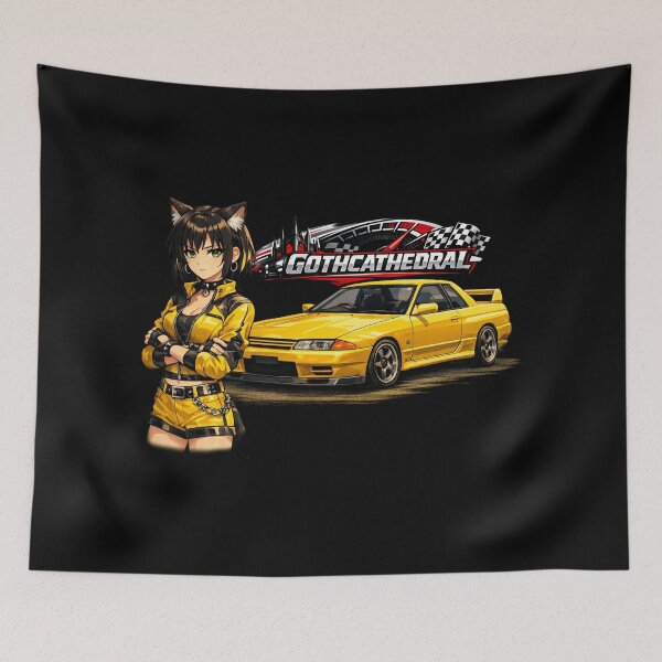 Item preview, Catgirl Anime Circuit Collection Nissan Skyline R32 designed and sold by GothCatHedral.