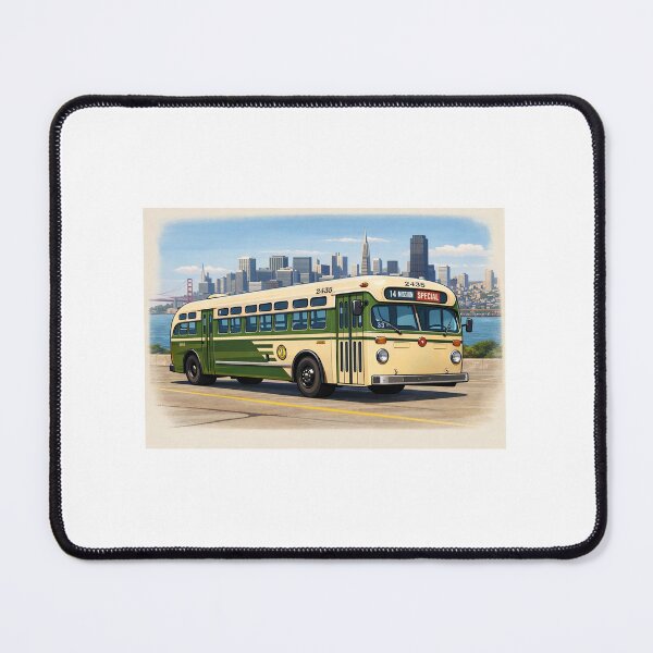Item preview, SF Muni Mack C-49 with San Francisco skyline designed and sold by StopRequest.