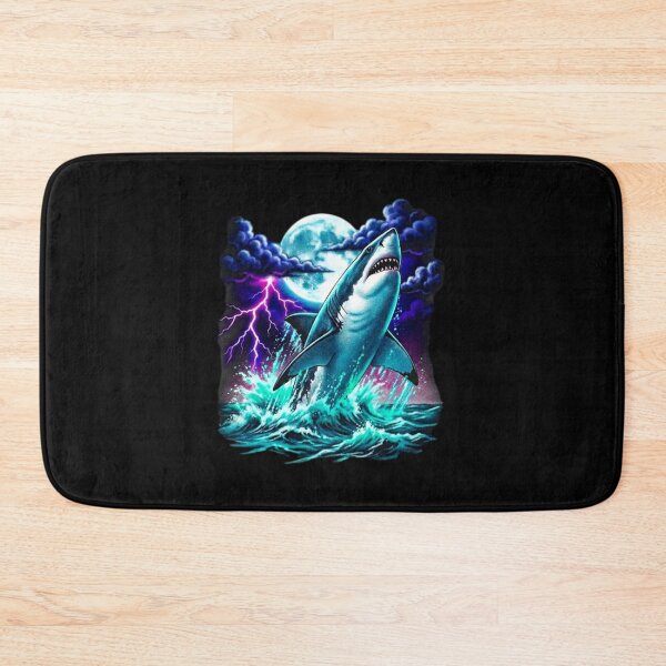 Item preview, Great White Shark Lightning Moon Y2K Grunge 90s Retro Graphic designed and sold by EvrmoodCo.