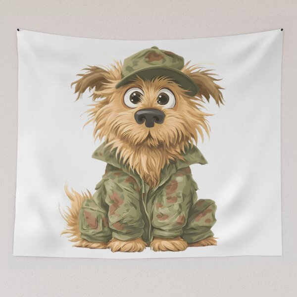 Item preview, Funny Military Dog Cartoon designed and sold by Retro Whimsy.