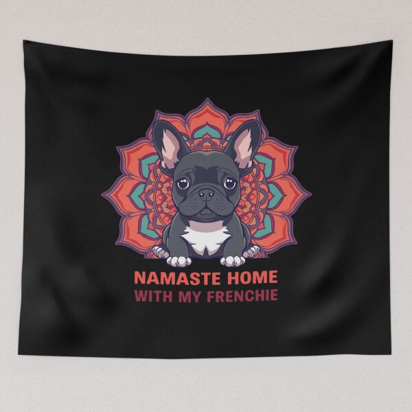 Item preview, Namaste Home With My Frenchie – Colorful French Bulldog Mandala Yoga T-Shirt designed and sold by Lamagift.