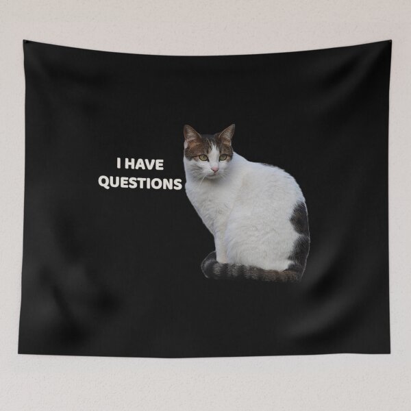 Artikelvorschau, Ich habe Fragen – Sarkastische Katze mit Attitüde Design entworfen und verkauft von MB-CatPrints.