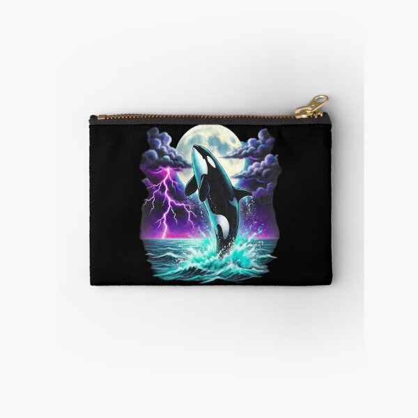 Item preview, Vintage Orca Killer Whale Lightning Moon 90s Retro Graphic designed and sold by EvrmoodCo.