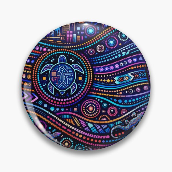 Item preview, Aboriginal Dot Art Inspired Pattern – Tribal Indigenous Style, Spiritual Geometric Design, Ethnic Boho Artwork designed and sold by Tw1nsAIArt.