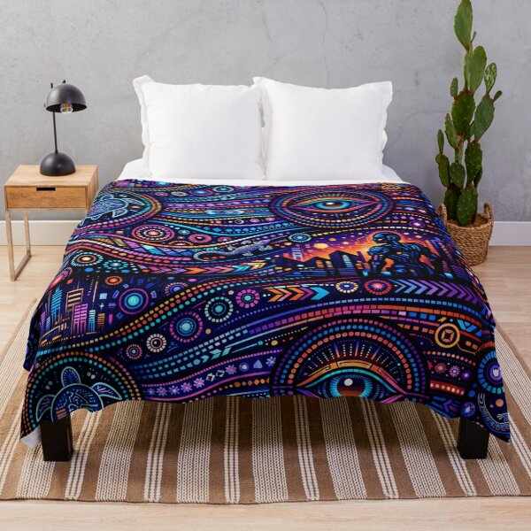 Item preview, Aboriginal Dot Art Inspired Pattern – Tribal Indigenous Style, Spiritual Geometric Design, Ethnic Boho Artwork designed and sold by Tw1nsAIArt.