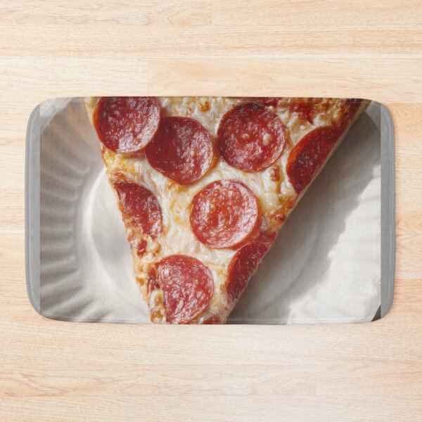 Item preview, Classic Pepperoni Pizza Slice on White Paper Plate designed and sold by Shannon Hilson.