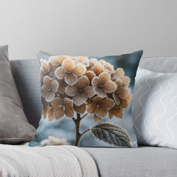 Item preview, Brown Hydrangea Covered with Winter Frost Close-Up designed and sold by EmeraldeaArt.
