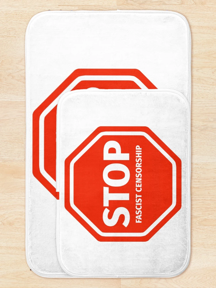 Thumbnail 5 of 6, Bath Mat, Stop fascist censorship designed and sold by Rachel the Artist .