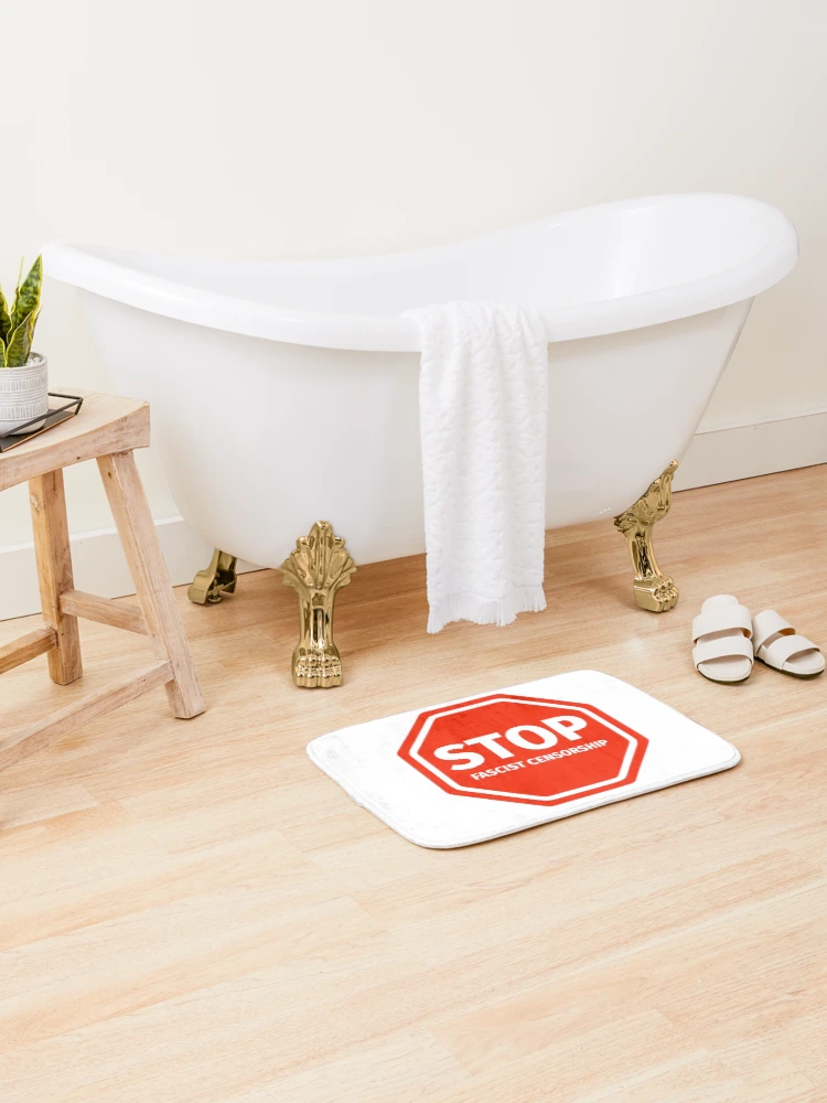 Thumbnail 2 of 6, Bath Mat, Stop fascist censorship designed and sold by Rachel the Artist .