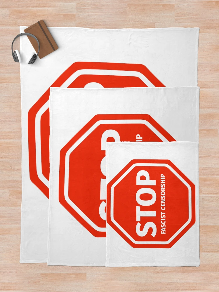 Thumbnail 5 of 6, Throw Blanket, Stop fascist censorship  designed and sold by Rachel the Artist .