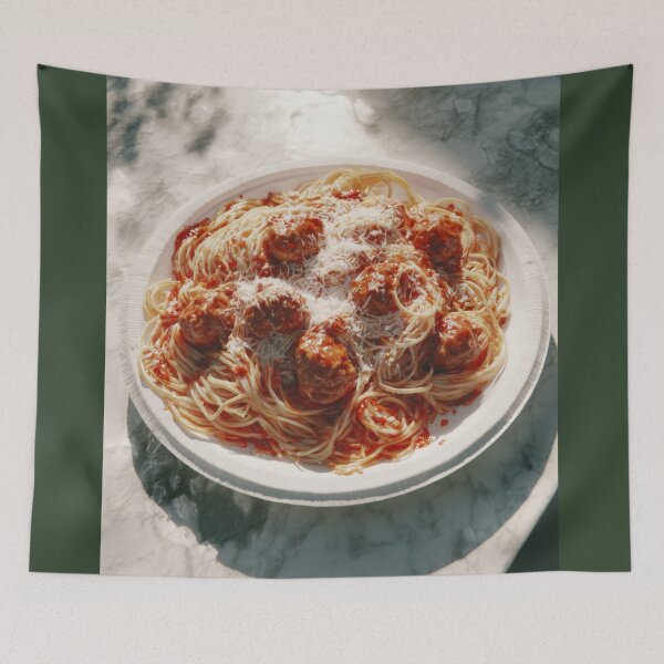 Item preview, Spaghetti and Meatballs with Parmesan in Soft Natural Light designed and sold by Shannon Hilson.
