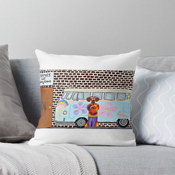 Item preview, Dachshund Hippie at back door of club designed and sold by Squirreldumplings.