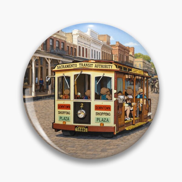 Item preview, Old Sacramento with Sacramento Transit Authority tram bus. designed and sold by StopRequest.